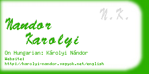 nandor karolyi business card